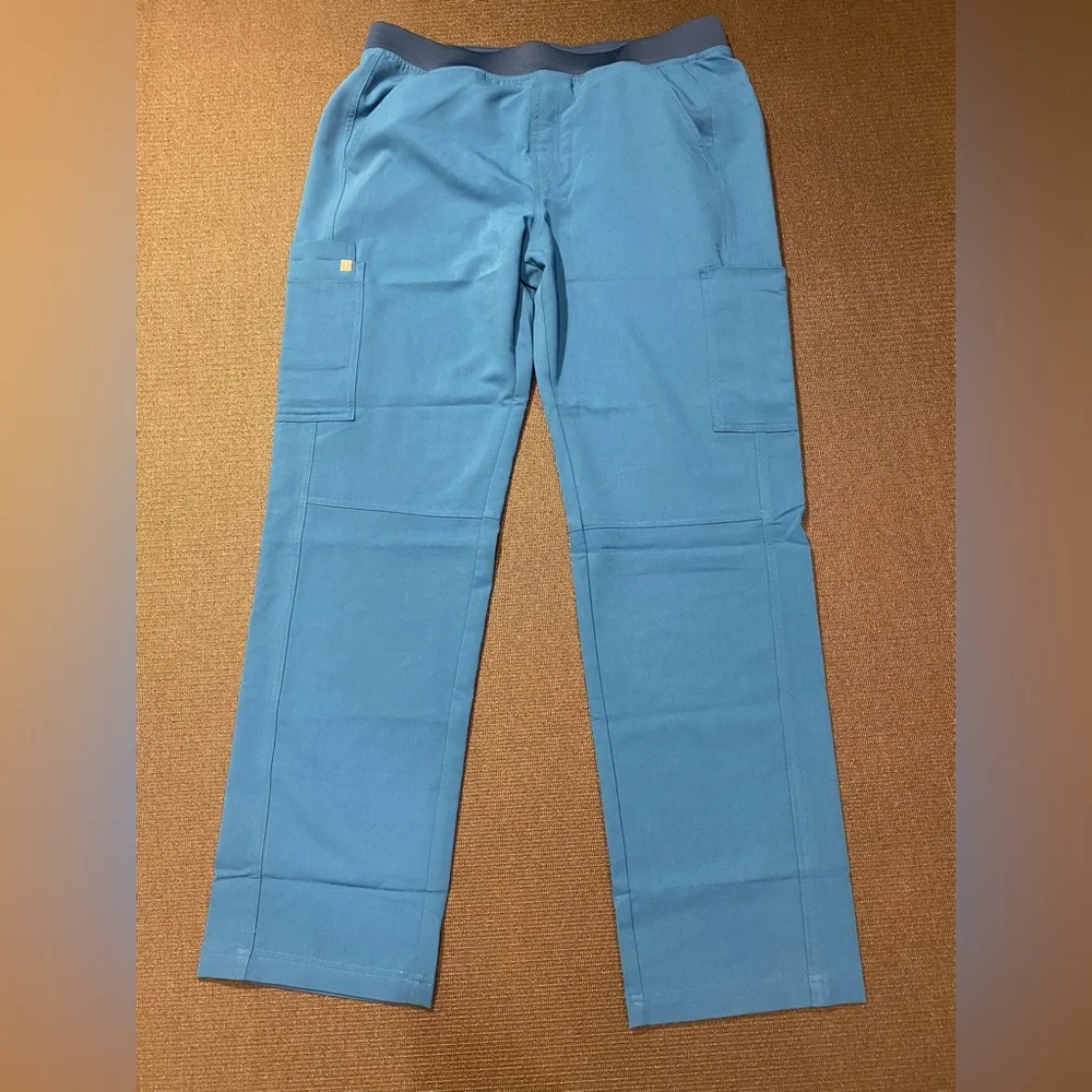 Figs Mens Axim Cargo Scrub Pants Size XL Alps Blue